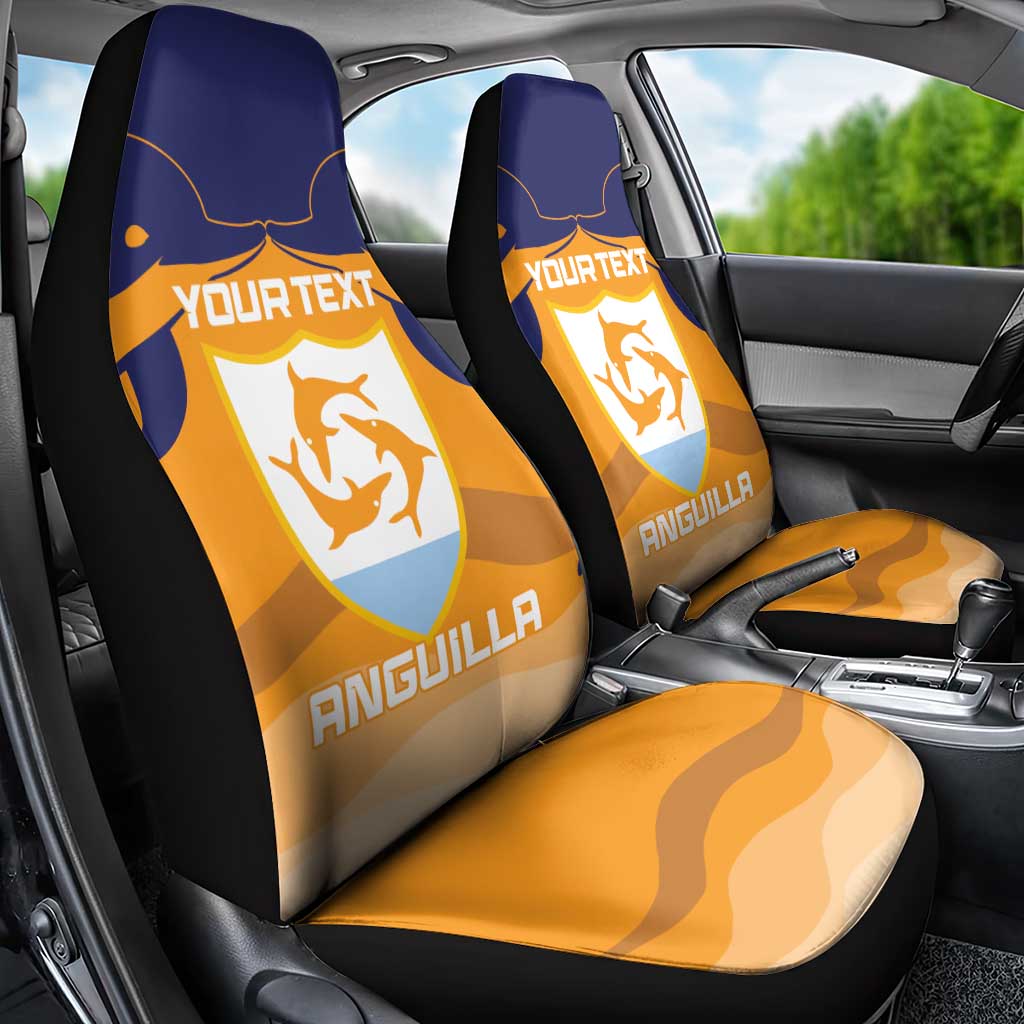 Custom Anguilla Football Car Seat Cover Dolphins Coat Of Arms Style