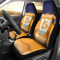 Custom Anguilla Football Car Seat Cover Dolphins Coat Of Arms Style
