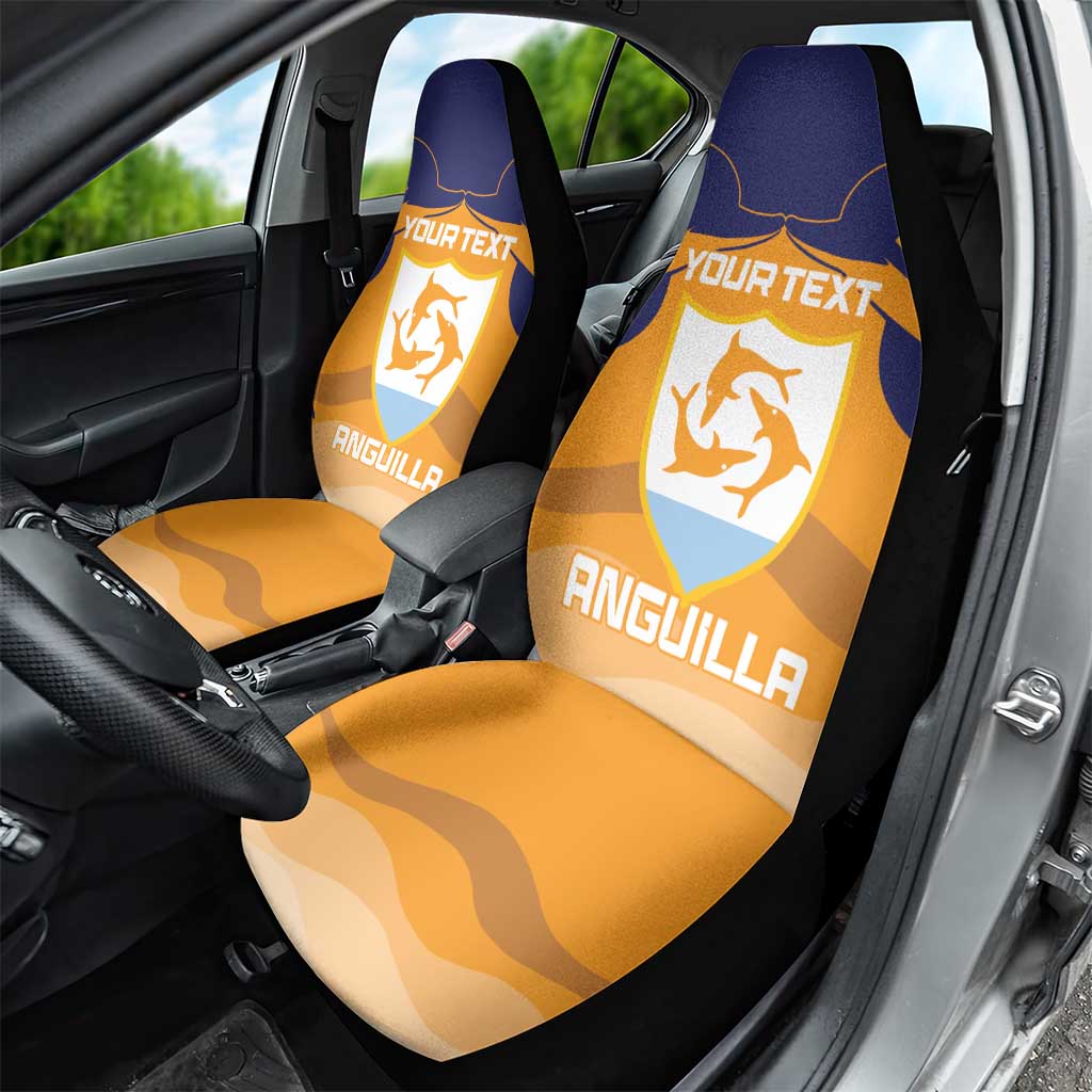 Custom Anguilla Football Car Seat Cover Dolphins Coat Of Arms Style