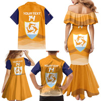 Custom Anguilla Football Family Matching Mermaid Dress and Hawaiian Shirt Dolphins Coat Of Arms Style