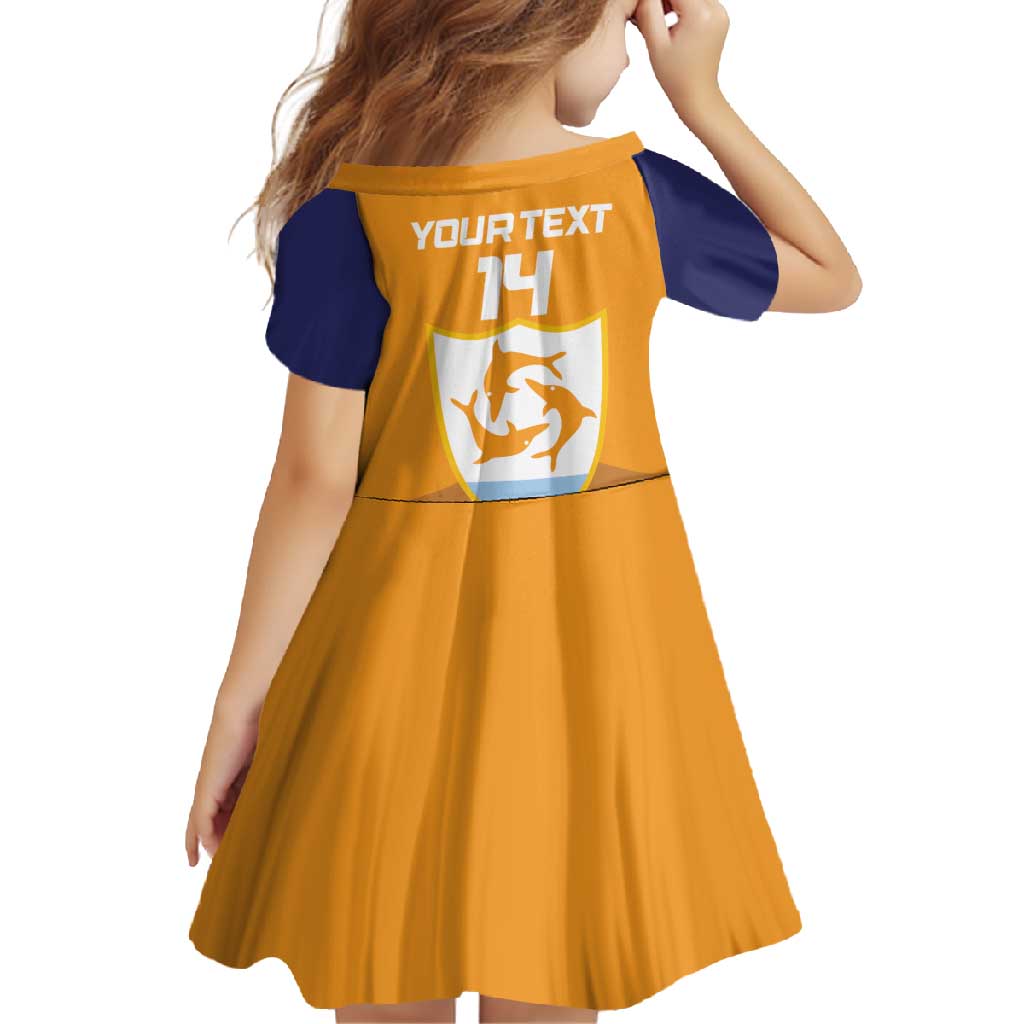 Custom Anguilla Football Family Matching Off Shoulder Maxi Dress and Hawaiian Shirt Dolphins Coat Of Arms Style