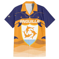 Custom Anguilla Football Family Matching Off Shoulder Maxi Dress and Hawaiian Shirt Dolphins Coat Of Arms Style