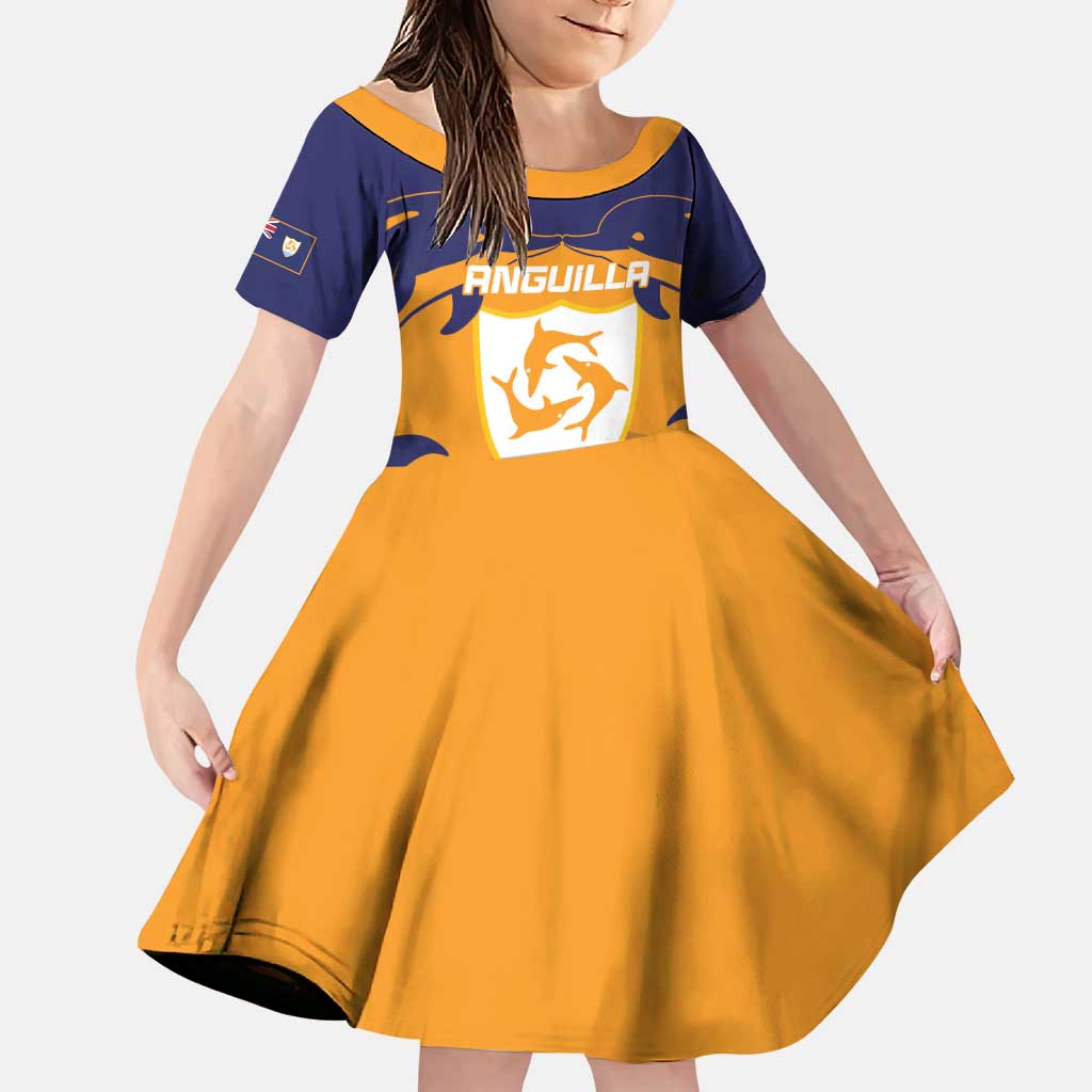 Custom Anguilla Football Family Matching Puletasi and Hawaiian Shirt Dolphins Coat Of Arms Style