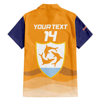 Custom Anguilla Football Family Matching Puletasi and Hawaiian Shirt Dolphins Coat Of Arms Style