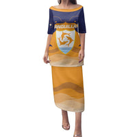 Custom Anguilla Football Family Matching Puletasi and Hawaiian Shirt Dolphins Coat Of Arms Style