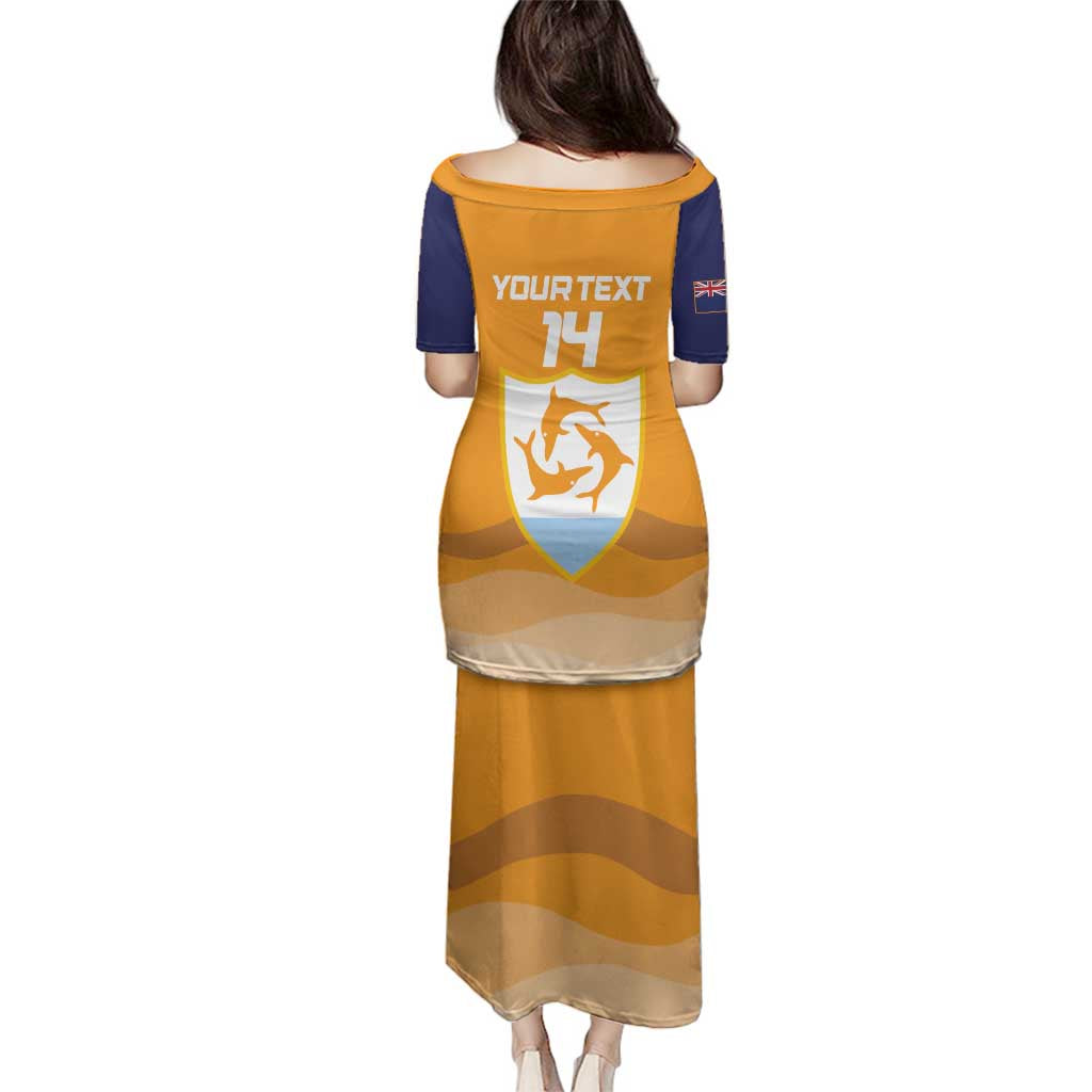 Custom Anguilla Football Family Matching Puletasi and Hawaiian Shirt Dolphins Coat Of Arms Style