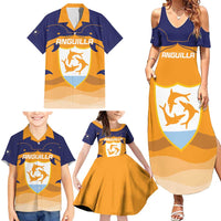 Custom Anguilla Football Family Matching Summer Maxi Dress and Hawaiian Shirt Dolphins Coat Of Arms Style