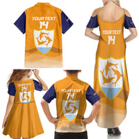 Custom Anguilla Football Family Matching Summer Maxi Dress and Hawaiian Shirt Dolphins Coat Of Arms Style