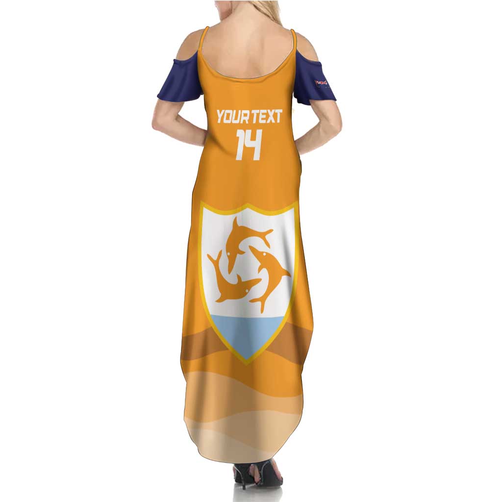 Custom Anguilla Football Family Matching Summer Maxi Dress and Hawaiian Shirt Dolphins Coat Of Arms Style