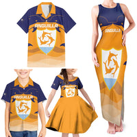 Custom Anguilla Football Family Matching Tank Maxi Dress and Hawaiian Shirt Dolphins Coat Of Arms Style