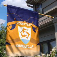Custom Anguilla Football Garden Flag Dolphins Coat Of Arms Style