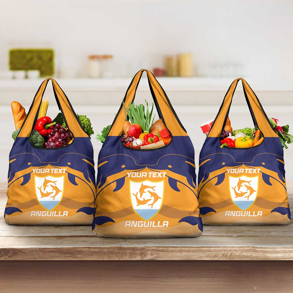 Custom Anguilla Football Grocery Bag Dolphins Coat Of Arms Style