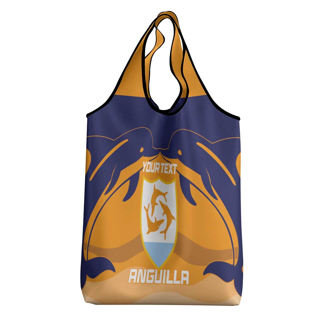 Custom Anguilla Football Grocery Bag Dolphins Coat Of Arms Style