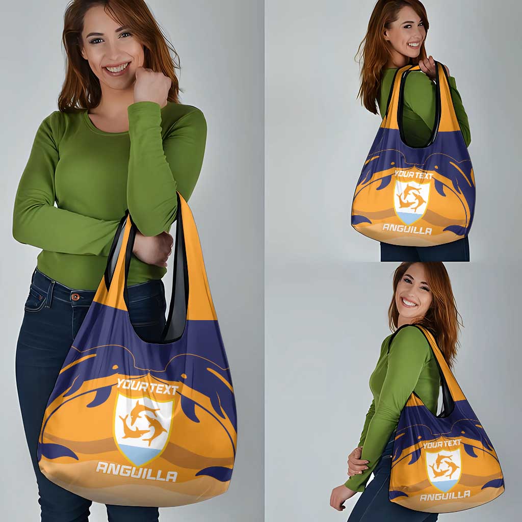 Custom Anguilla Football Grocery Bag Dolphins Coat Of Arms Style