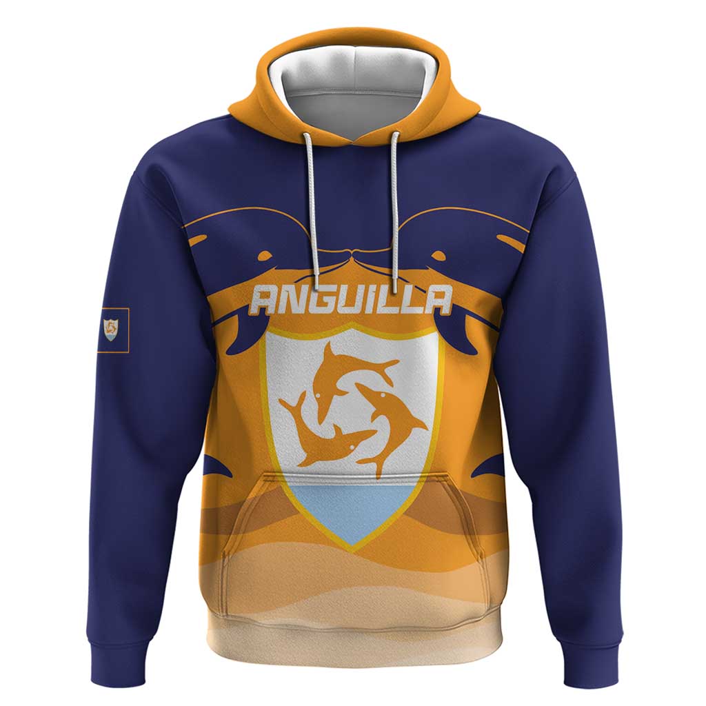 Custom Anguilla Football Hoodie Dolphins Coat Of Arms Style