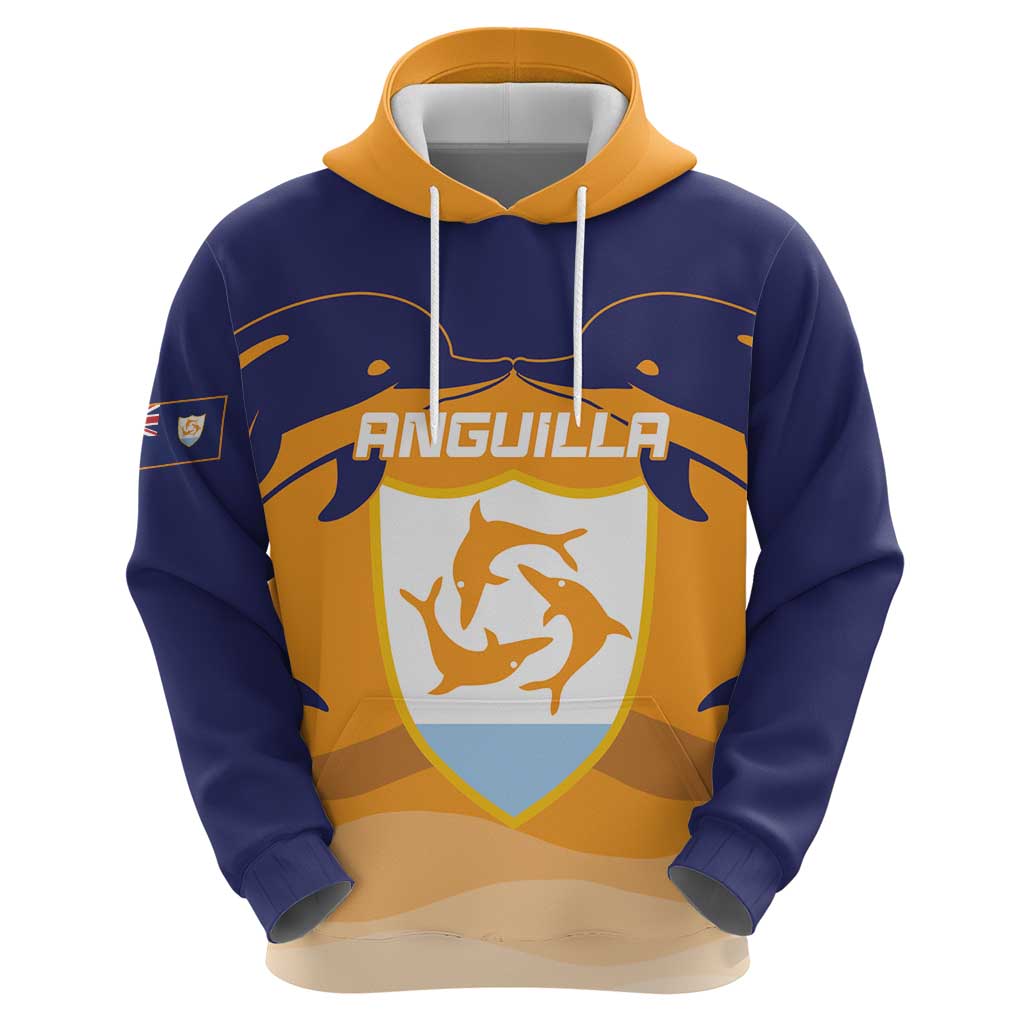 Custom Anguilla Football Hoodie Dolphins Coat Of Arms Style