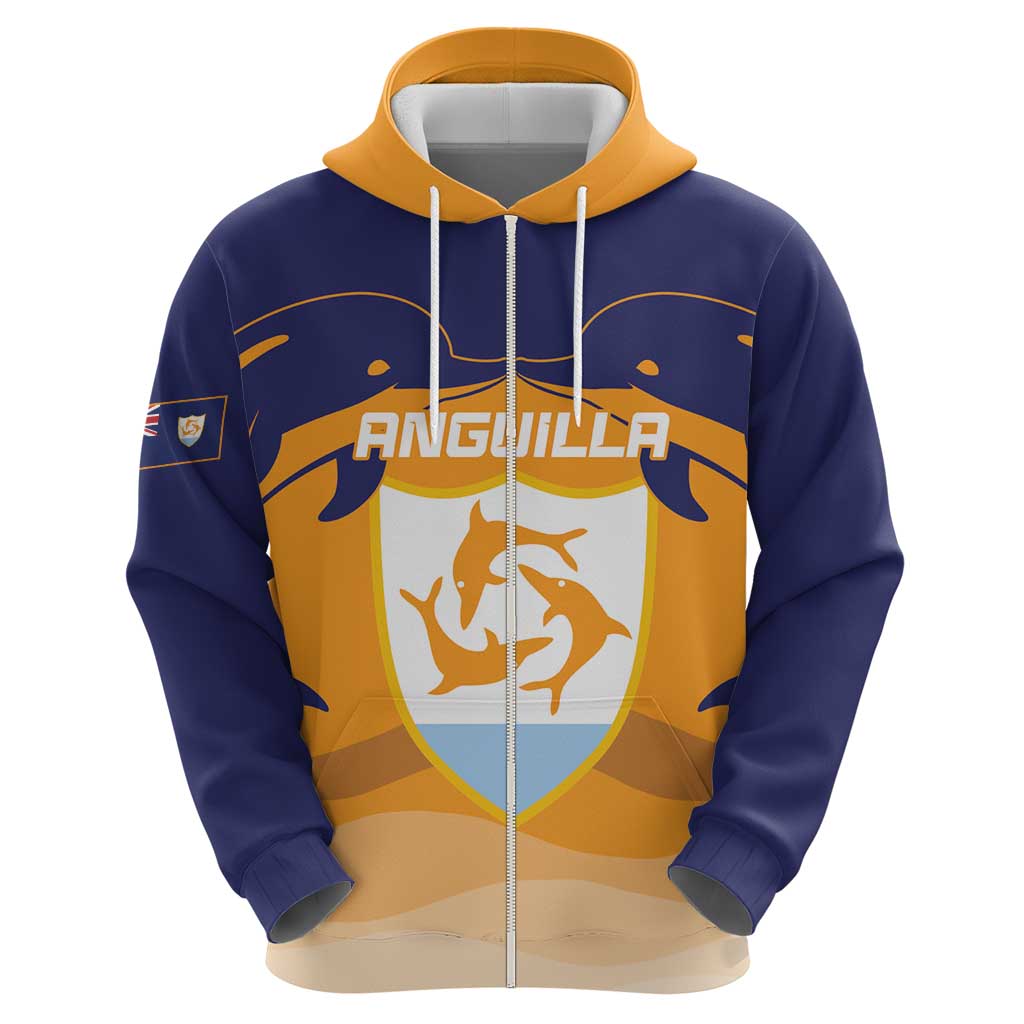 Custom Anguilla Football Hoodie Dolphins Coat Of Arms Style