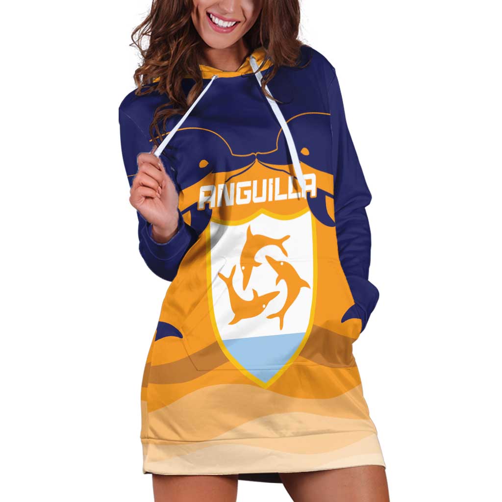 Custom Anguilla Football Hoodie Dress Dolphins Coat Of Arms Style