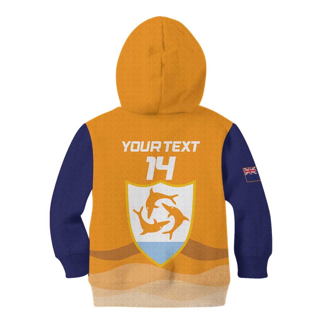 Custom Anguilla Football Kid Hoodie Dolphins Coat Of Arms Style