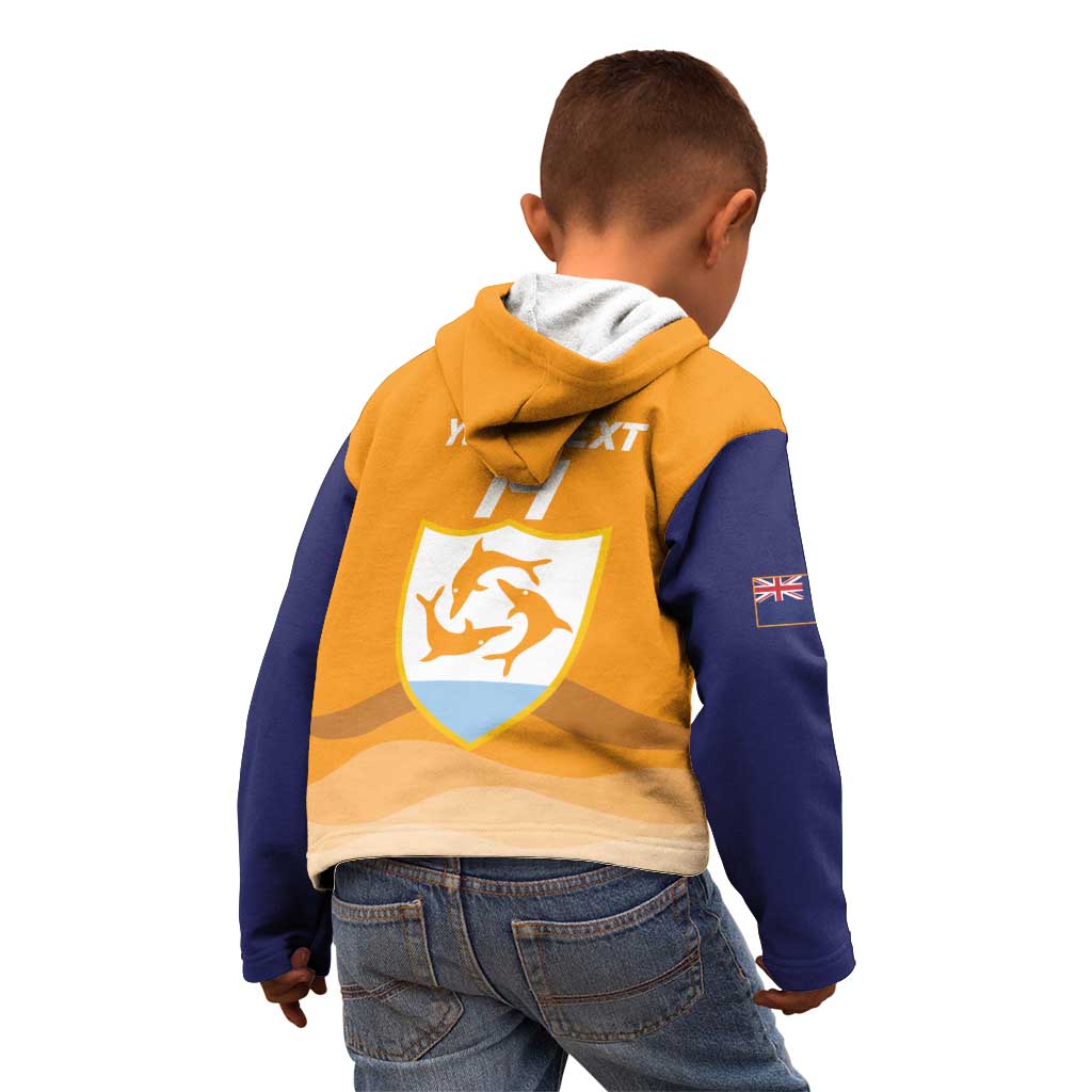 Custom Anguilla Football Kid Hoodie Dolphins Coat Of Arms Style