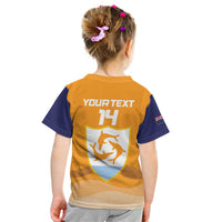 Custom Anguilla Football Kid T Shirt Dolphins Coat Of Arms Style