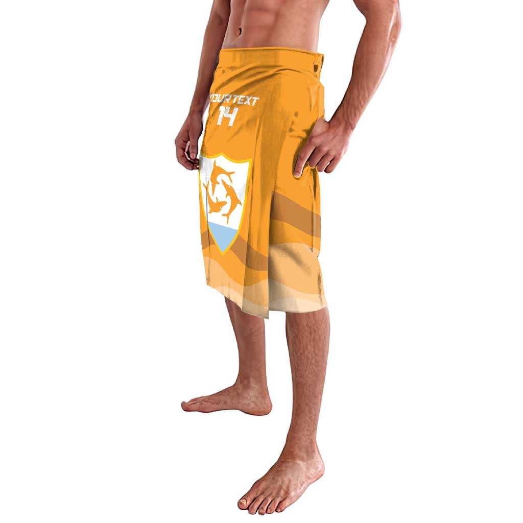 Custom Anguilla Football Lavalava Dolphins Coat Of Arms Style