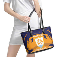 Custom Anguilla Football Leather Tote Bag Dolphins Coat Of Arms Style