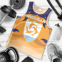 Custom Anguilla Football Men Tank Top Dolphins Coat Of Arms Style