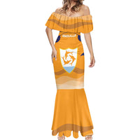 Custom Anguilla Football Mermaid Dress Dolphins Coat Of Arms Style