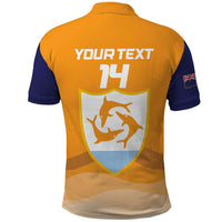 Custom Anguilla Football Polo Shirt Dolphins Coat Of Arms Style