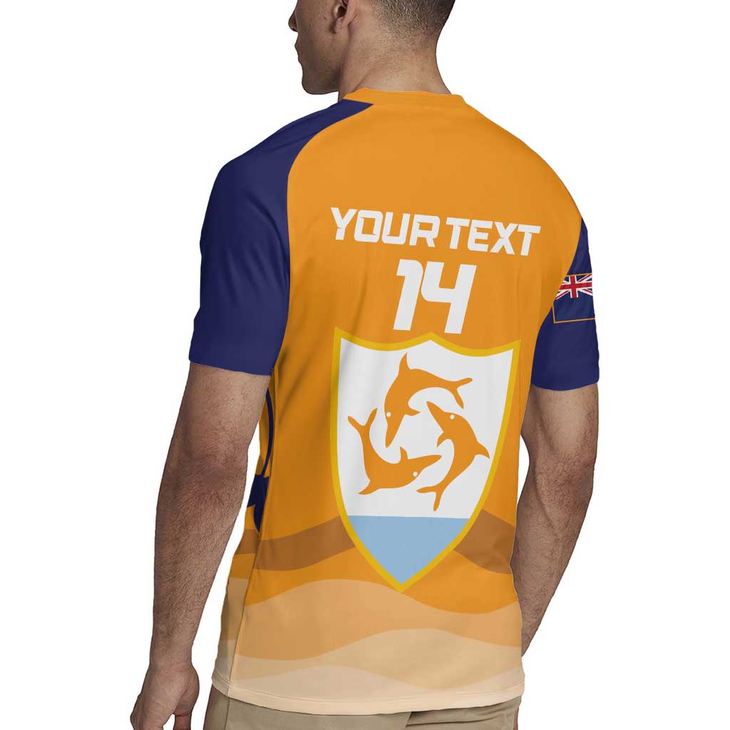Custom Anguilla Football Rugby Jersey Dolphins Coat Of Arms Style