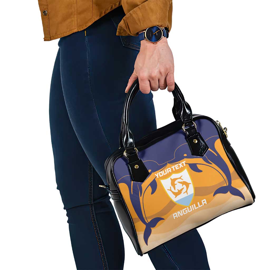 Custom Anguilla Football Shoulder Handbag Dolphins Coat Of Arms Style