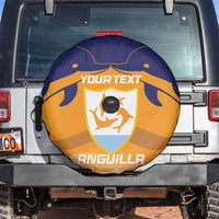 Custom Anguilla Football Spare Tire Cover Dolphins Coat Of Arms Style
