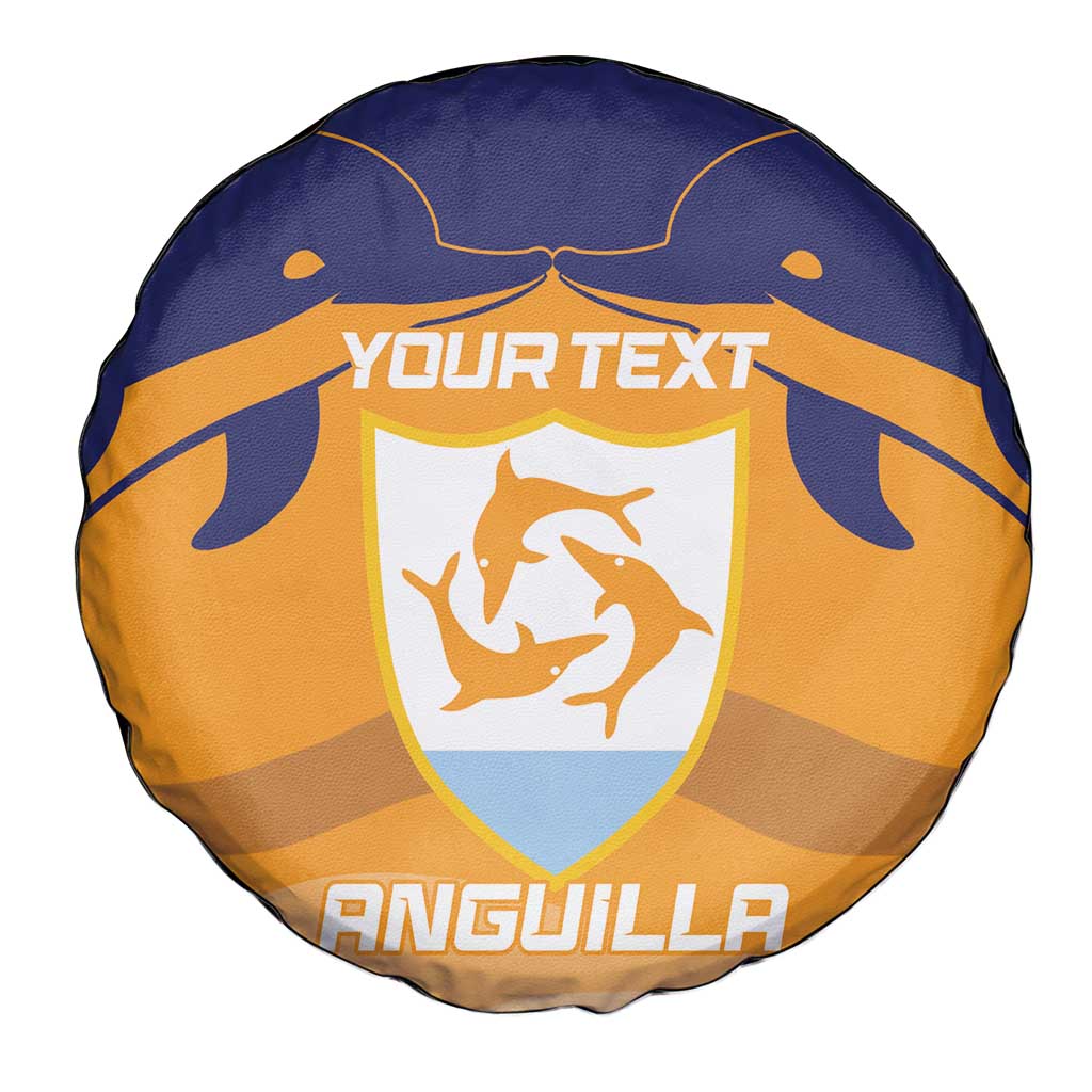 Custom Anguilla Football Spare Tire Cover Dolphins Coat Of Arms Style