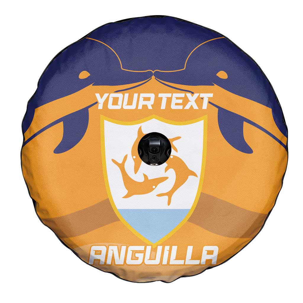Custom Anguilla Football Spare Tire Cover Dolphins Coat Of Arms Style