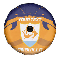Custom Anguilla Football Spare Tire Cover Dolphins Coat Of Arms Style