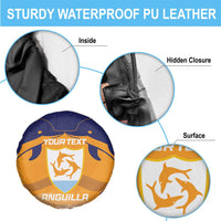 Custom Anguilla Football Spare Tire Cover Dolphins Coat Of Arms Style