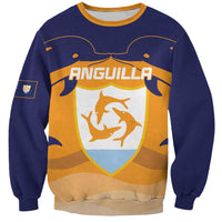 Custom Anguilla Football Sweatshirt Dolphins Coat Of Arms Style