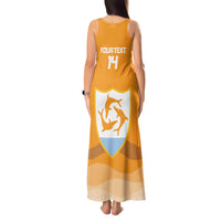 Custom Anguilla Football Tank Maxi Dress Dolphins Coat Of Arms Style