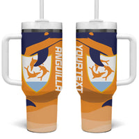 Custom Anguilla Football Tumbler With Handle Dolphins Coat Of Arms Style