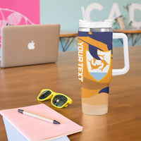 Custom Anguilla Football Tumbler With Handle Dolphins Coat Of Arms Style
