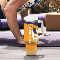 Custom Anguilla Football Tumbler With Handle Dolphins Coat Of Arms Style