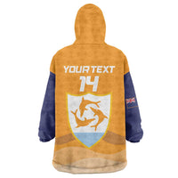 Custom Anguilla Football Wearable Blanket Hoodie Dolphins Coat Of Arms Style