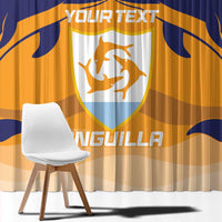 Custom Anguilla Football Window Curtain Dolphins Coat Of Arms Style