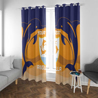 Custom Anguilla Football Window Curtain Dolphins Coat Of Arms Style