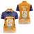 Custom Anguilla Football Women Polo Shirt Dolphins Coat Of Arms Style