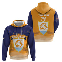 Custom Anguilla Football Zip Hoodie Dolphins Coat Of Arms Style