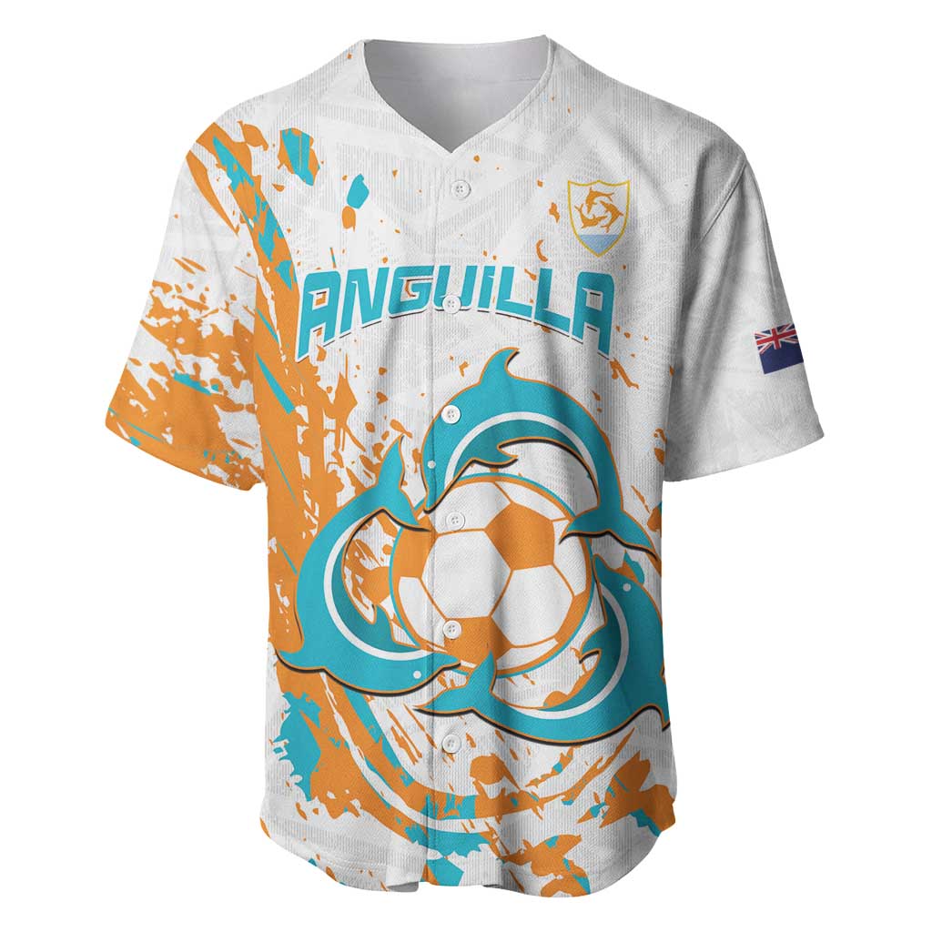 Custom Anguilla Football Baseball Jersey Go Champions Grunge Style