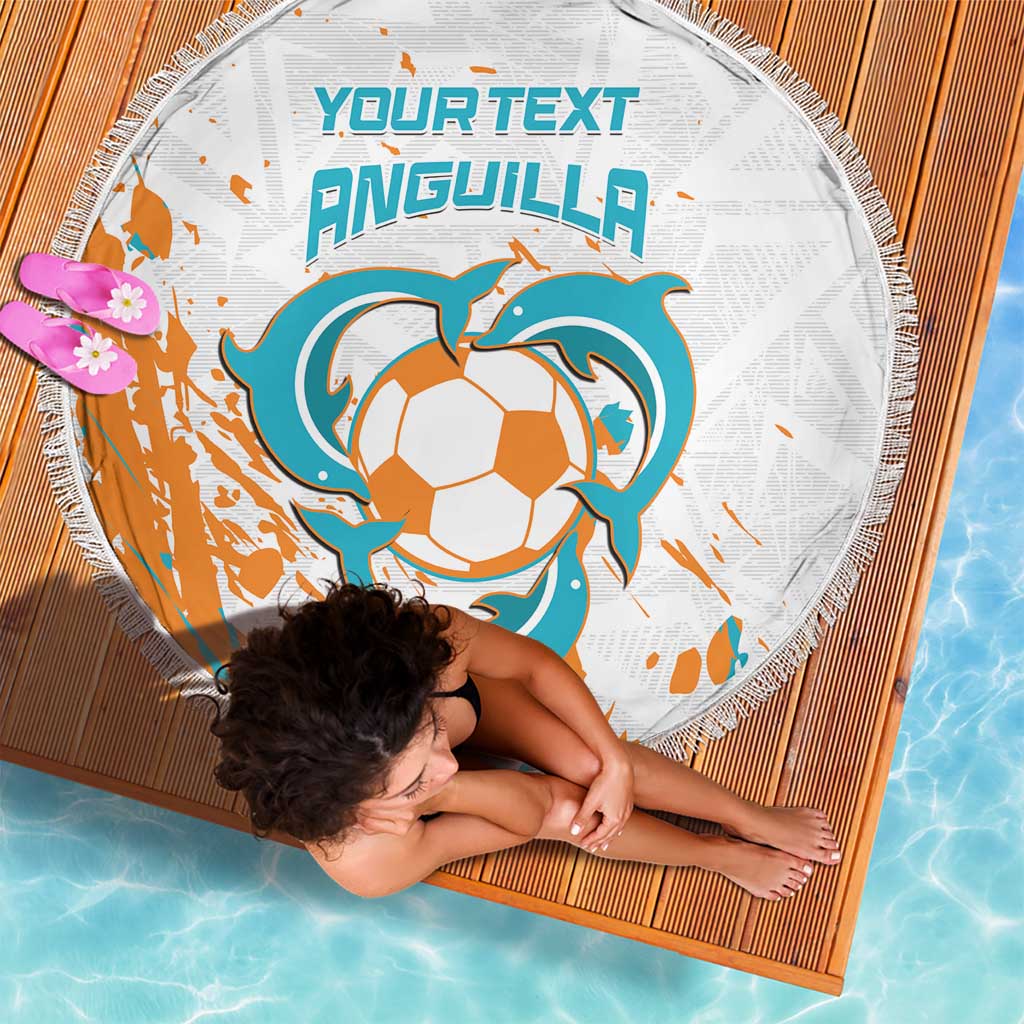 Custom Anguilla Football Beach Blanket Go Champions Grunge Style