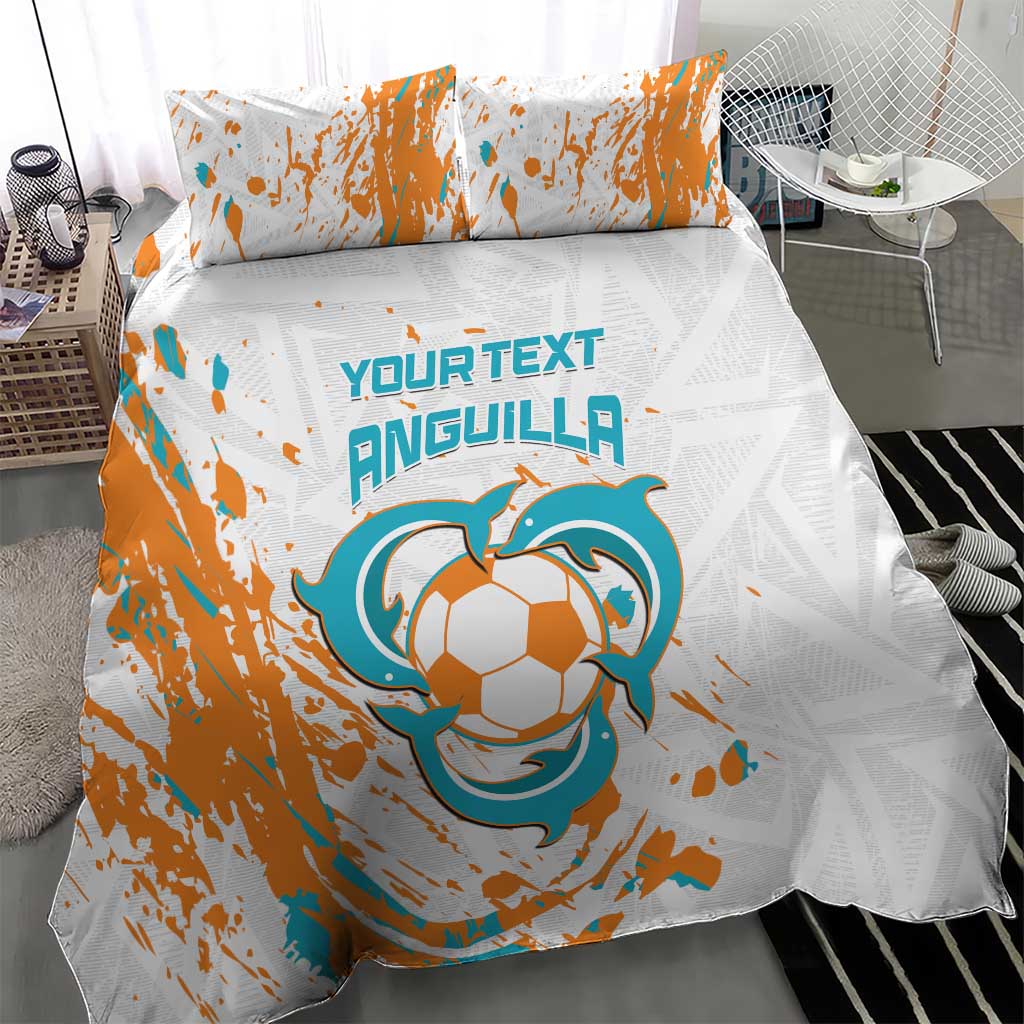 Custom Anguilla Football Bedding Set Go Champions Grunge Style